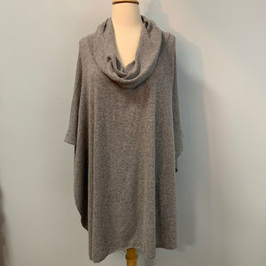 Charli Heathered Gray Wool Cowl Neck Cape Poncho